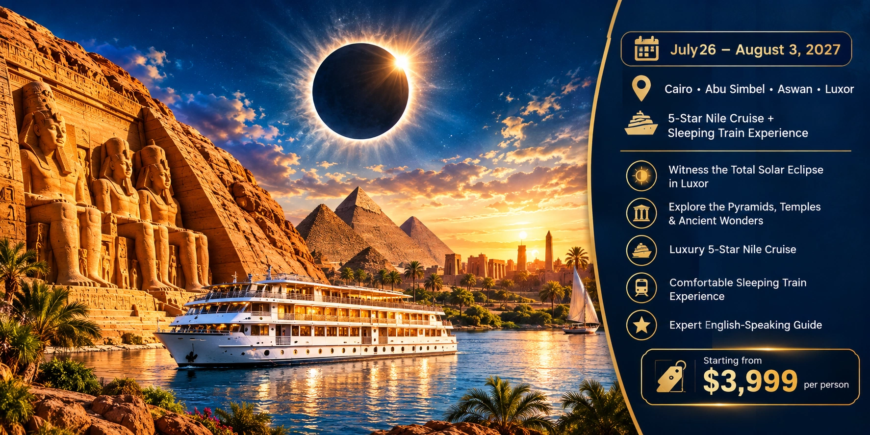 Total Solar Eclipse Tour in Egypt 2027
